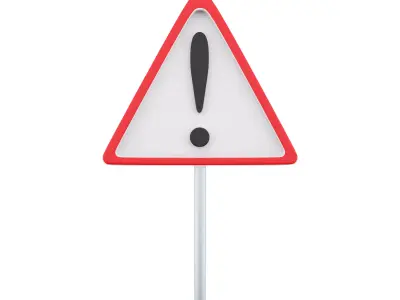 3d a street hazard sign 3D model