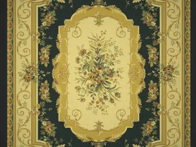 Persian carpet first series Low-poly 3D model