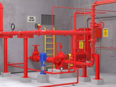 Fire Pump Room - v2 3D model