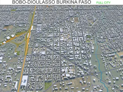 Bobo-Dioulasso Burkina Faso 30km AI Low-poly 3D model