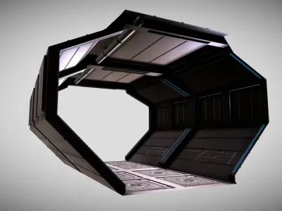 Sci-fi Corridor Low-poly 3D model get