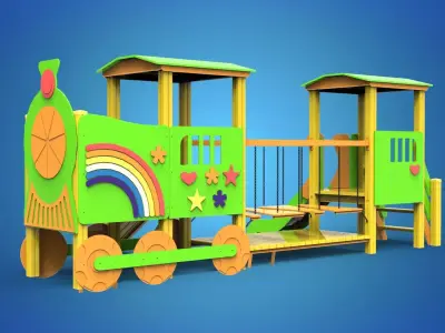 Playground for kids 3D model 9