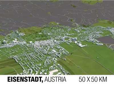 Eisenstadt Austria 50x50km 3D model