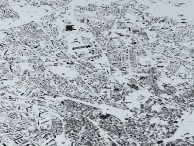 Montpellier Streets and Buildings 3D model