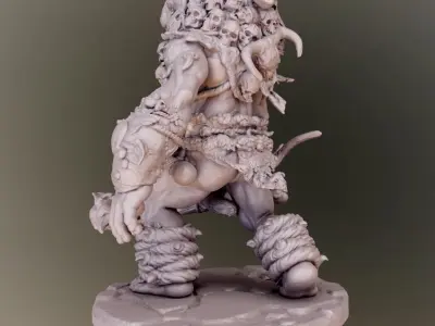 EVIL OGRE 28-32 mm scale miniature with 50 mm base 3D print model
