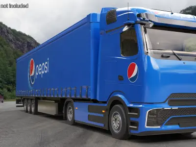  Electric Truck with PepsiCo Trailer Rigged for Maya 