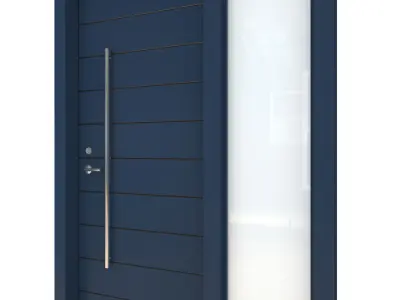 Door-099 modern door with glass panels 3D model