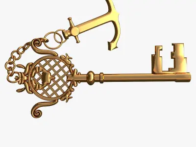 Gold Key 3D model buy