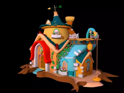 Asset - Cartoons - Background - House Livingroom - 02 3D model