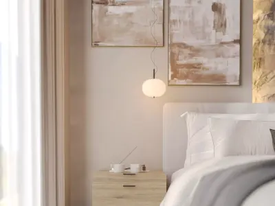 Modern Bedroom 3D Model  3ds Max Corona Renderer  Fully Textured Free 3D model