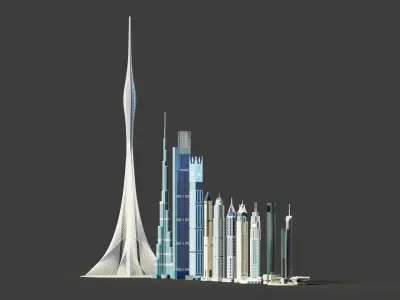 Dubai tallest buildings 3D model