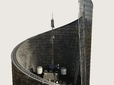 Building Skyscraper City Town Downtown Street Futuristic Utopia Low-poly 3D model