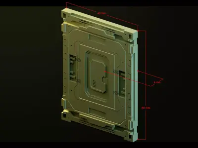 Sci-Fi Wall Panels- Printable Miniature Set 3D print model  3D print model