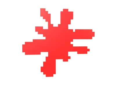 Voxel Splash Symbol v1 006 Low-poly 3D model