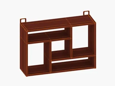 Collection of classic wood shelfs 3D model
