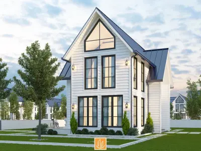 Thai roof house Low-poly 3D model