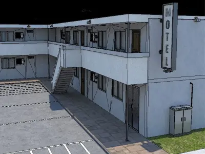 Classic Motel Low-poly 3D model
