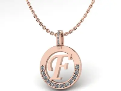 F Letter Pendant 3D print model