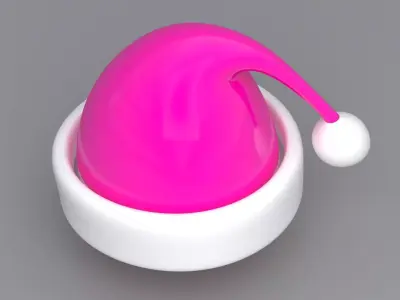 Christmas Hat Pink 3D model