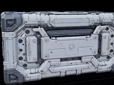  Sci-Fi Storage Crate  Game-Ready Modular 3D Model Low-poly 3D model