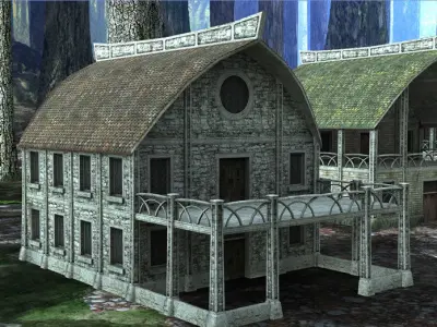 Elven Houses 3 Low-poly 3D model