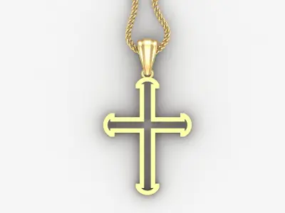 High Cross Pendant Light Gold 18K 4CP018 3D print model