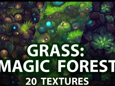 Grass Magic Forest Floor 20 TEXTURES Hand-painted Seamless ----- Texture