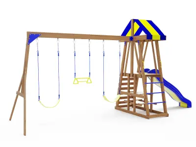 Yukon III Wooden Swing Set 3D model