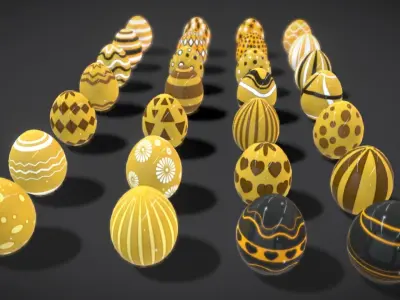 Collections Easter Eggs6 Low-poly 3D model