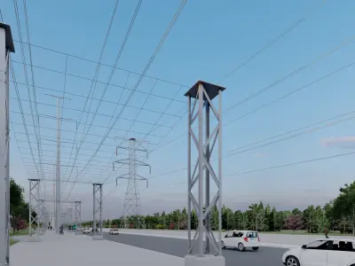 Powerline Safety Net 3D model