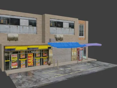 modern street made in blender 3D model