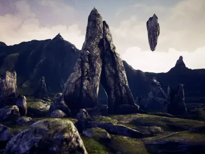 Rocks And Cliffs  50 variations Low-poly 3D model