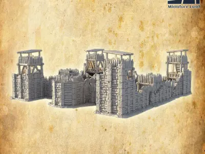 Encampment in Ruins 28 MM Tabletop Terrain 3D print model