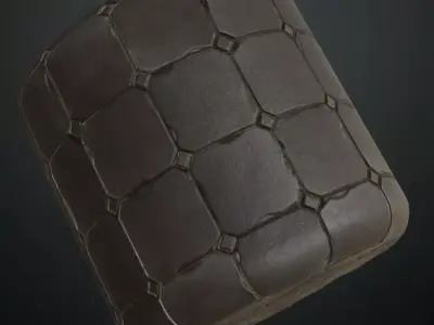 Weathered Charcoal Octagonal Stone Tiles PBR Seamless Texture