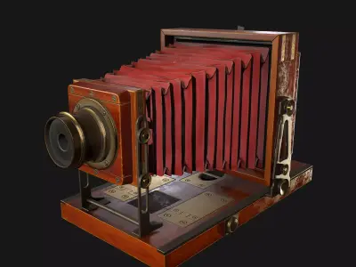 Retro camera Low-poly 3D model