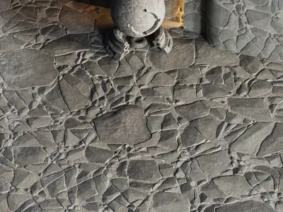 H102 Stone Field - PBR - 4K - Seamless Low-poly 3D model