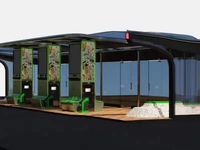 Bus Stop Shelter 3D model