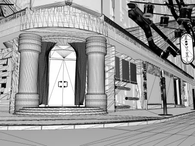 Sci-fi neon city 3D model