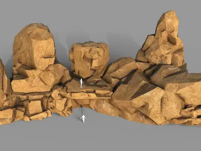 Mountain desert Rocks - 3D Models PBR Pack 05 Low-poly 3D model