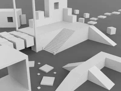 Pack011 Game Level Objects Low-poly 3D model