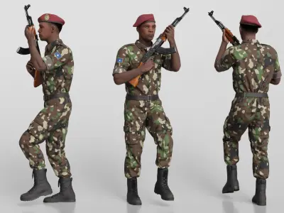  Armed AK-47 Soldier in Uniform Fur 