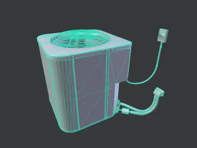 Air conditioning condenser unit Low-poly 3D model