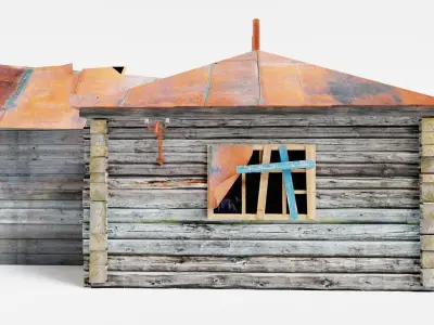 CountryHouseC old damaged as1 Low-poly 3D model