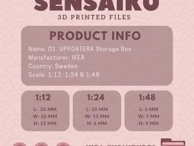 UPPDATERA Storage Box for Miniature Dollhouse - IKEA - 3D Print 3D print model