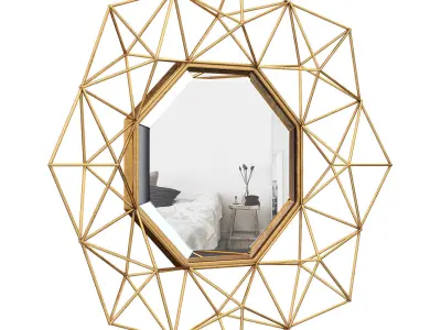 Transitional Metal Frame Accent Wall Mirror WRLO1960 3D model