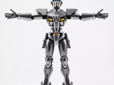 Futuristic Armored Robot model pack Low-poly 3D model