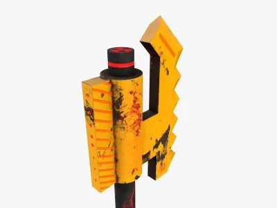 Sci-Fi Axe Low-poly 3D model