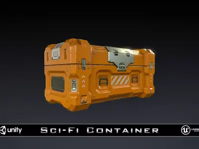 SciFi Container Low-poly 3D model