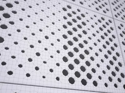 perforated metal panel N23 3D model