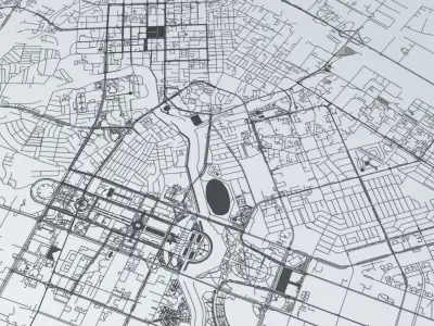 Astana Road Network and Streets 3D model
